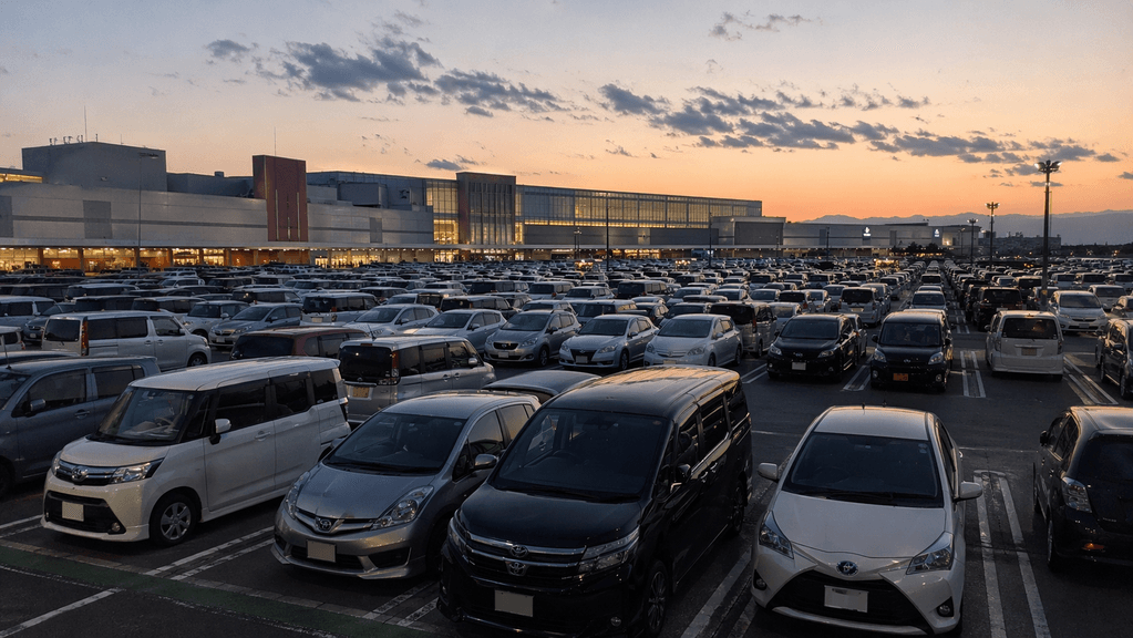 知り合いに遭遇しやすい地方の巨大ショッピングモールの駐車場