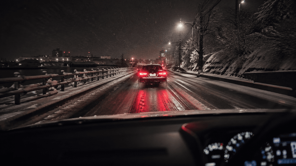 夜の雪道と運転代行