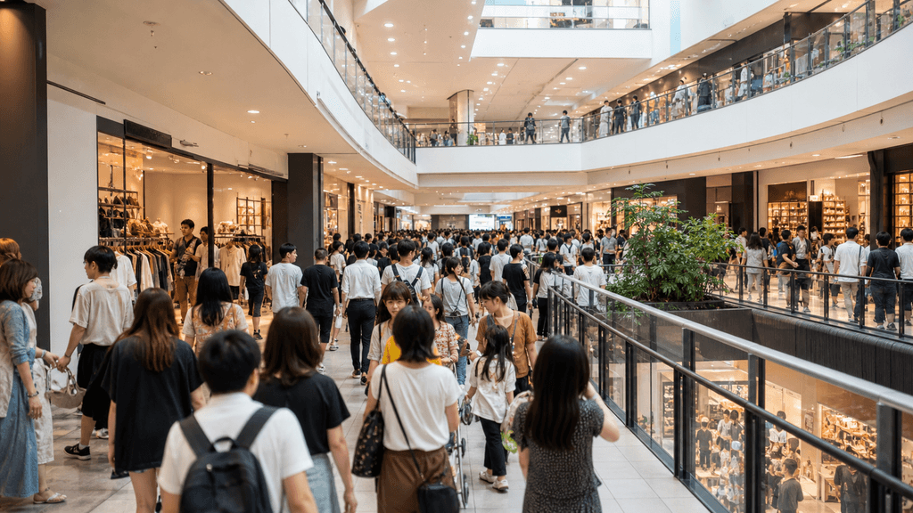 愛知のショッピングモール休日の身バレ混雑イメージ