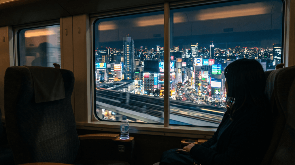 都会へ向かう特急列車