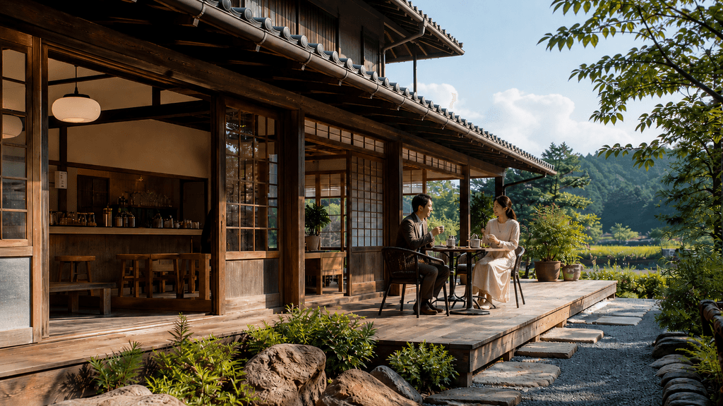 郊外の落ち着いた古民家カフェデート