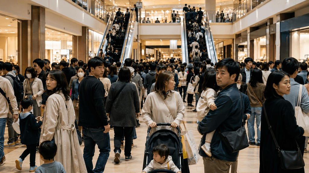大型モールの混雑と身バレリスク