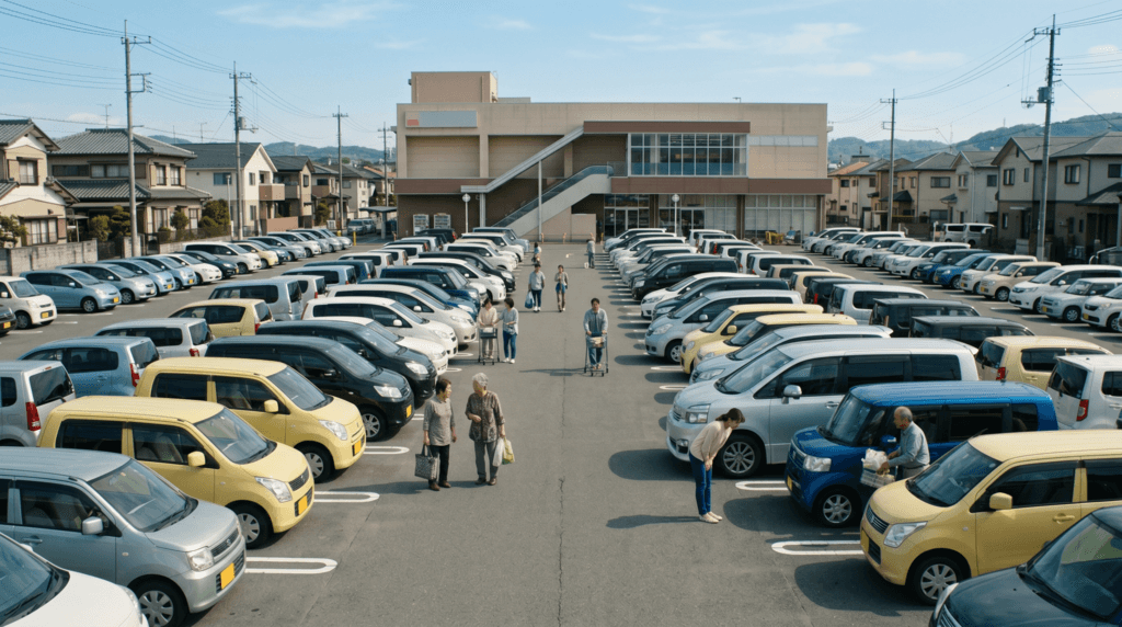 地元のショッピングモール駐車場