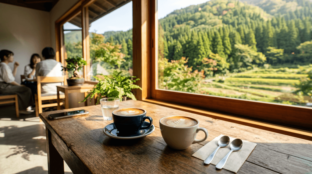 カフェでの節約デートのイメージ