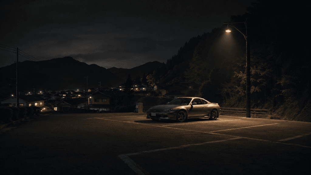 夜の静かな駐車場