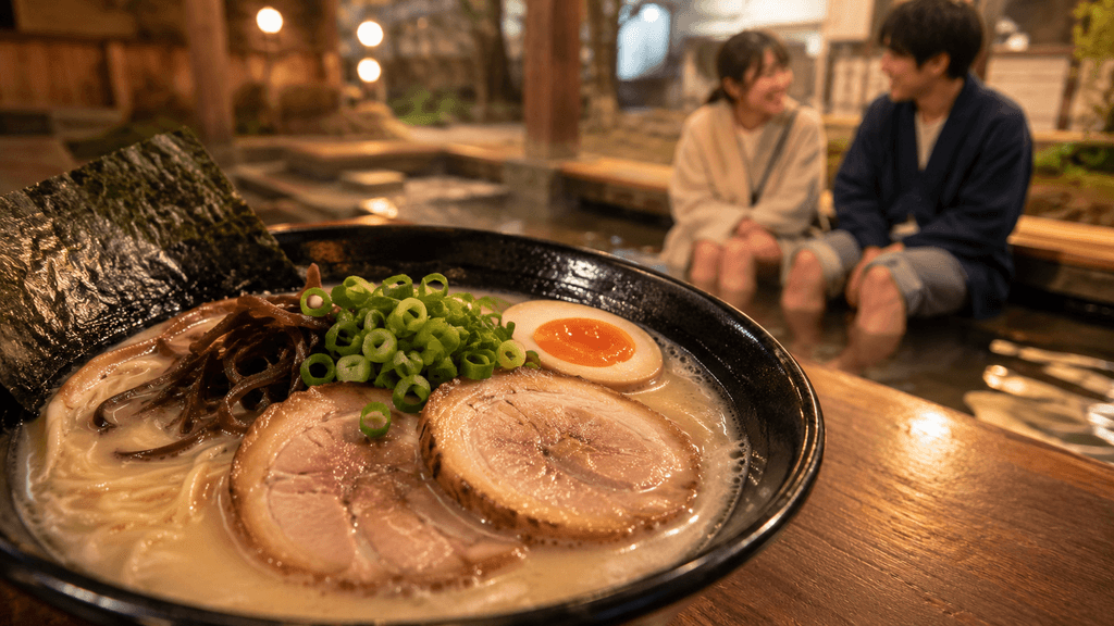 玉名ラーメンと足湯のコスパデート