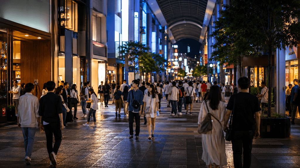 下通アーケードでの夜のデート