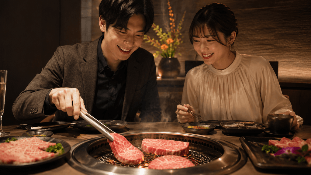 都城の最高級和牛の焼肉を囲む美味しいグルメデート