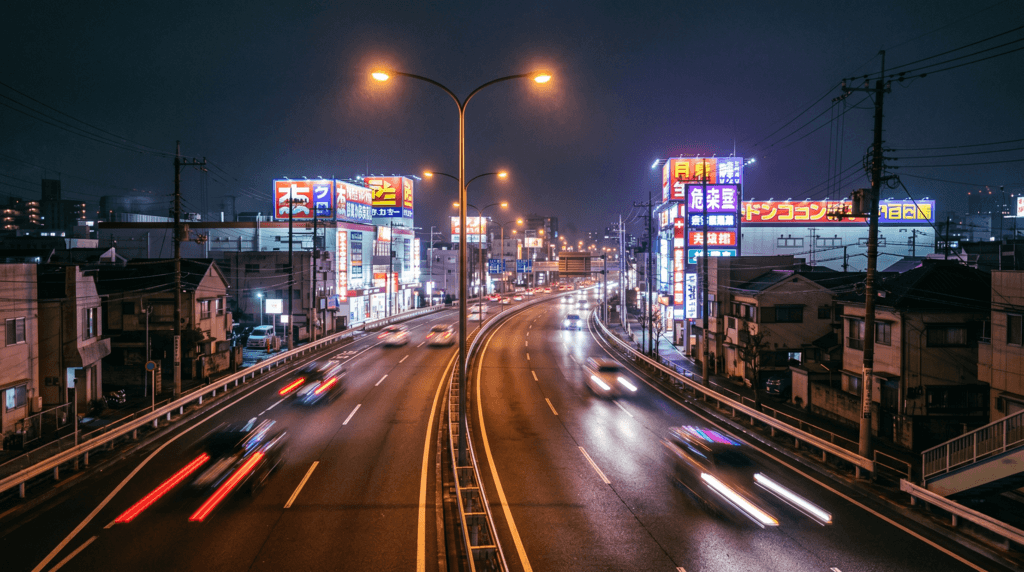 国道1号線の深夜ドライブ