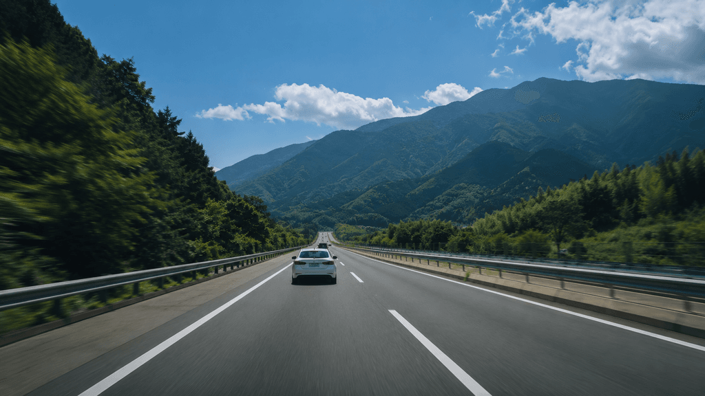 名阪国道を使ってスムーズに越境する車