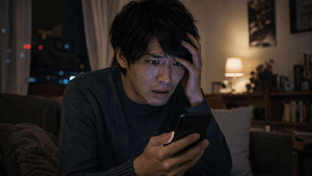 マッチング直後にメッセージに悩む様子