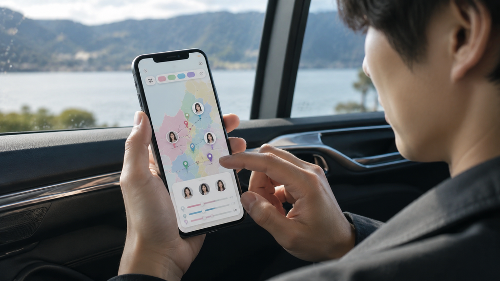 地方の会員数不足を解消するため隣接県まで条件を広げてスマートにPairsで検索する様子
