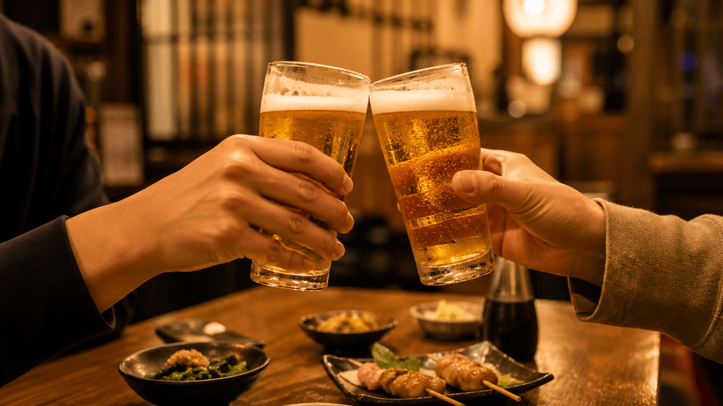 居酒屋でのサク飲み合流