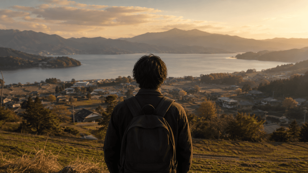 知らない土地の風景を眺める