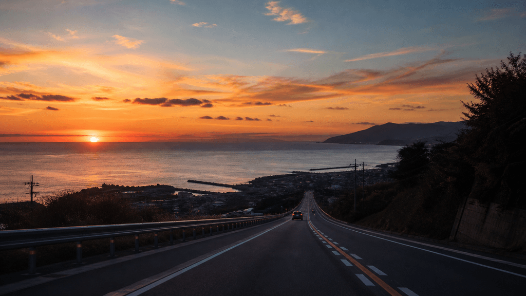 夕暮れの館山道・アクアライン