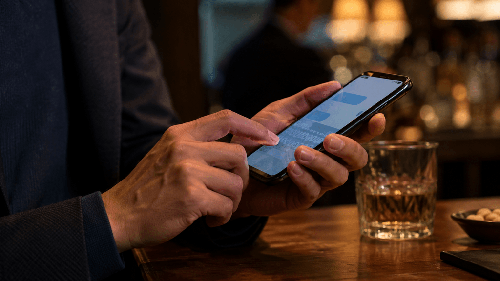 雑談を長引かせずスマートに2択の提案メッセージを入力する大人の手元