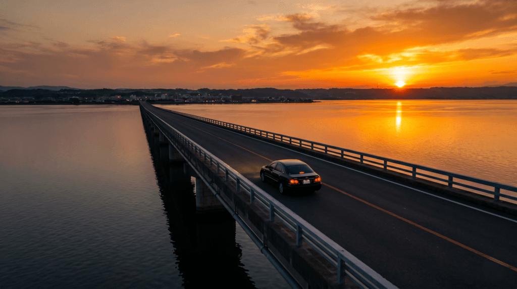 県境を越えるドライブ