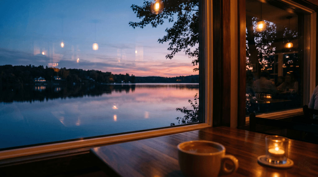 湖畔の絶景カフェ