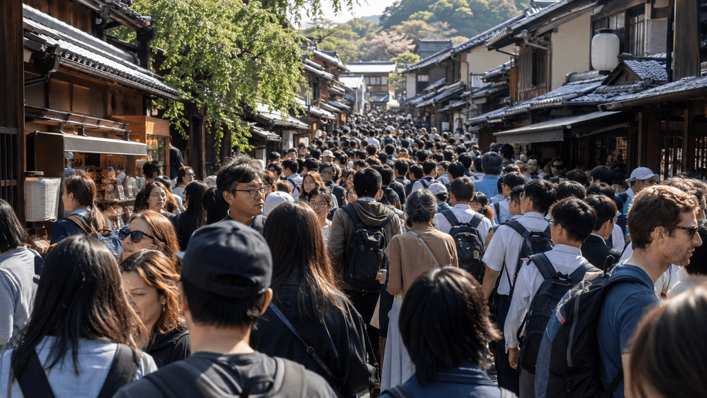 人混みで歩けない京都の観光地