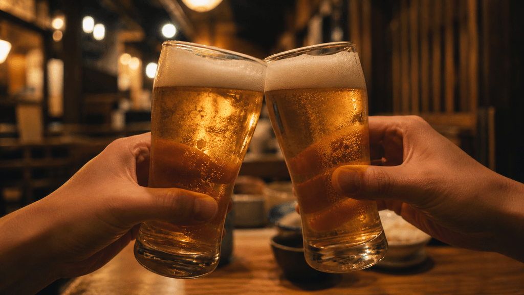 居酒屋でのサク飲み風景