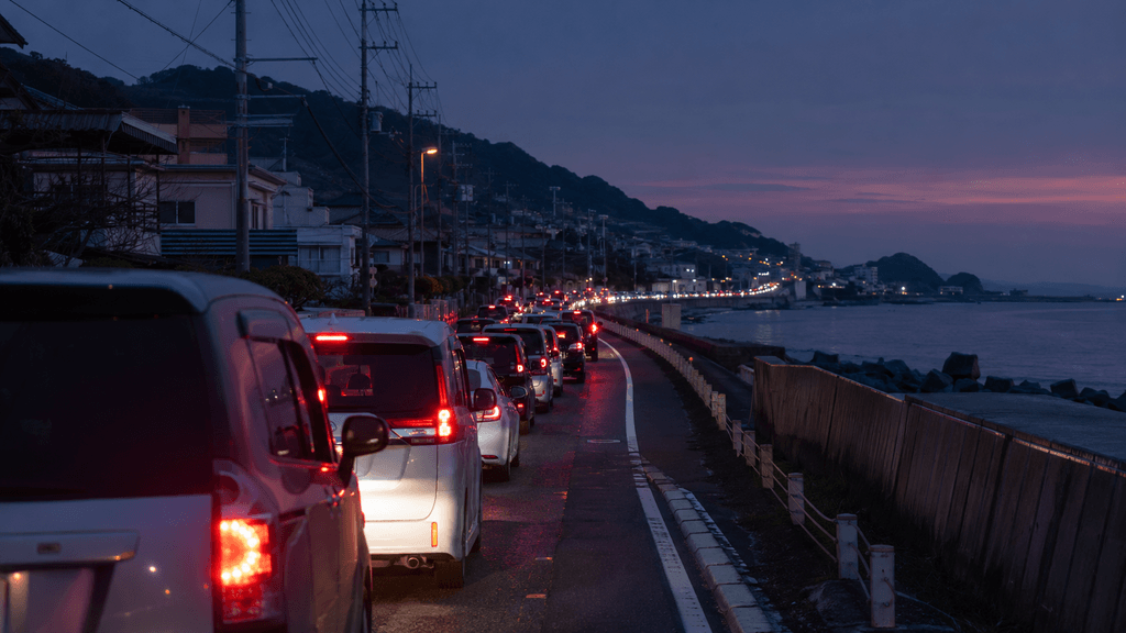 和歌山県の国道42号線の渋滞