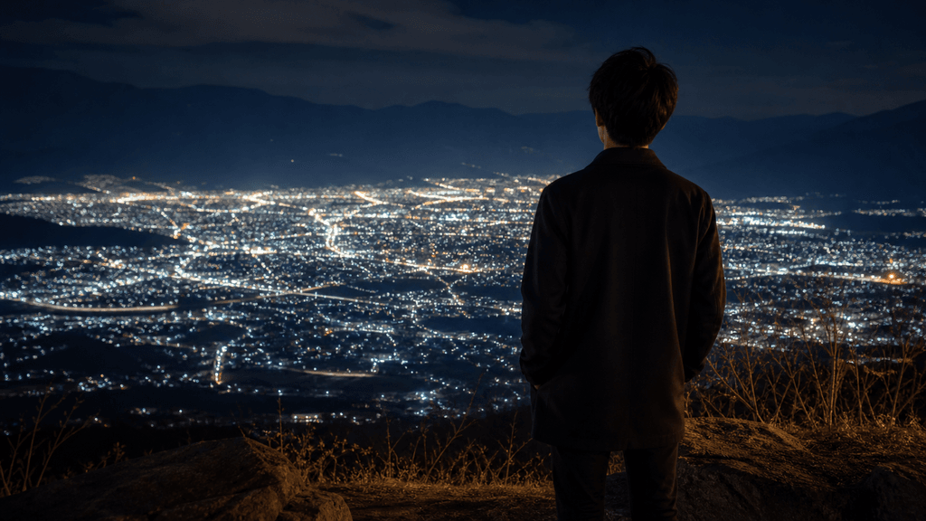 夜景を見つめる後ろ姿のプロフィール画像